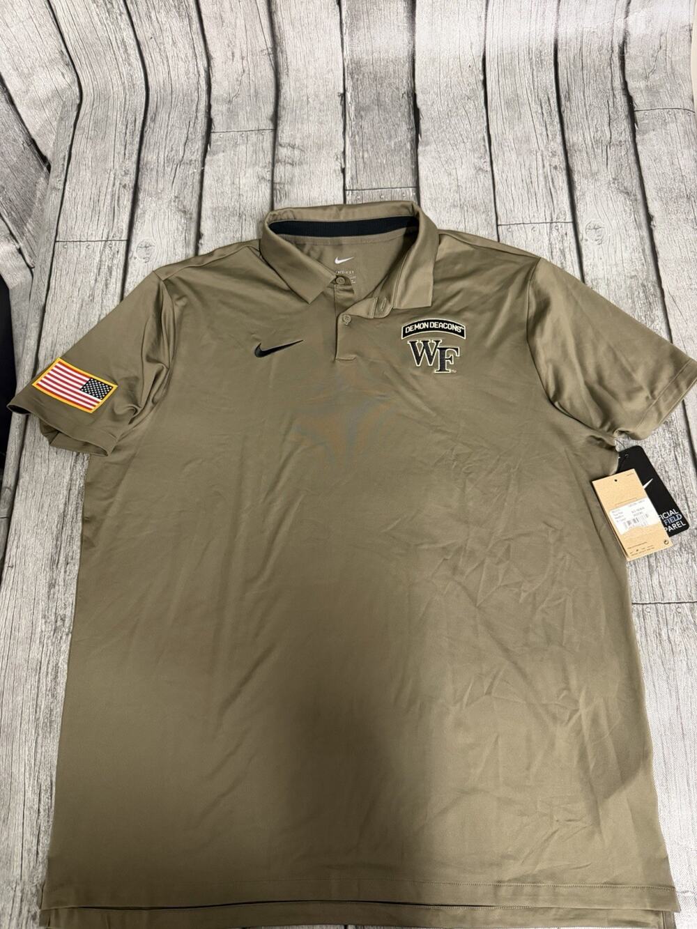 NWT Men’s Nike Wake Forest Demon Deacons Polo Shirt Military Appreciation XL